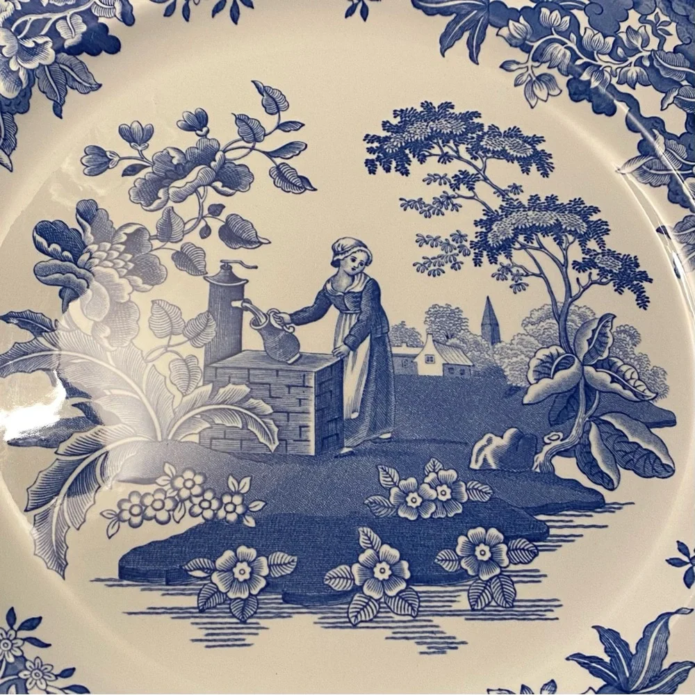 Spode Blue Room Girl at Well Chop Plate GUC - Picture 3 of 3